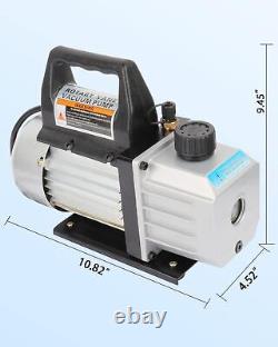 110V 4 CFM Vacuum Pump Rotary Vane 1/3HP for A/C HVAC Auto Repai with Oil Bottle