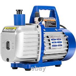 2 Stage 5CFM 1/2HP Rotary Vane Deep Vacuum Pump HVAC AC Air Tool with Oil ETL List