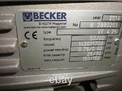 Becker VT 4.25 Oil-less Rotary Vane Vacuum Pump 3Ph 150mbar 2014yr