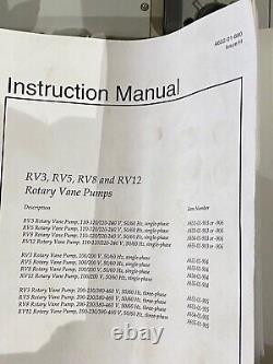Edwards RV3 Rotary Vane Vacuum Pump A652-01-903 NEW
