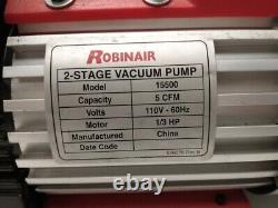 Robinair 15500 2 Stage 5 CFM Rotary Vane Vacuum Pump (P03019012)