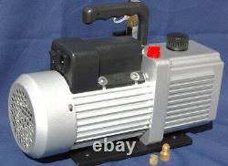 Rotary Vane Vacuum Pump 12CFM 3/4HP 29Hg HVAC Milker Machine Hookup+Check Valve