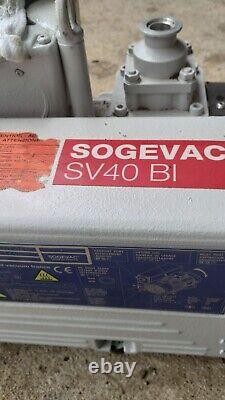 Sogevac Sv40 Bi Rotary Vane Vacuum Pump / Leroy Somer 3 Phase Ls90 L