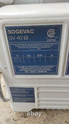 Sogevac Sv40 Bi Rotary Vane Vacuum Pump / Leroy Somer 3 Phase Ls90 L