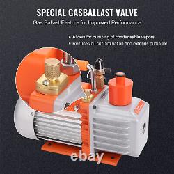 VEVOR 7 CFM Vacuum Pump Air Conditioning Vacuum Pump 2 Stage Rotary Vane HVAC